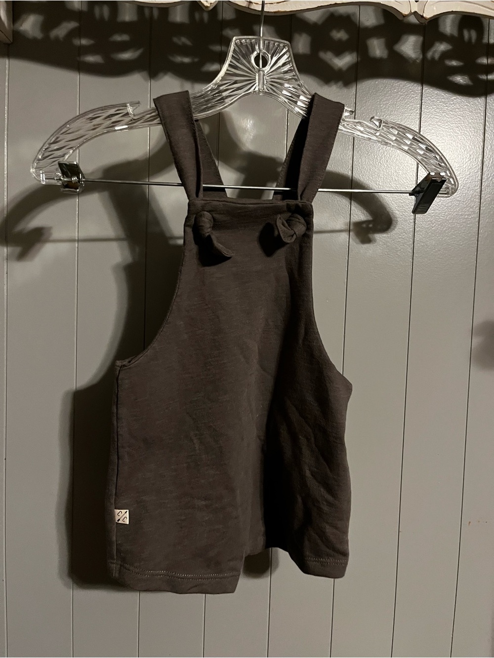 Childhoods gray knotted short overalls